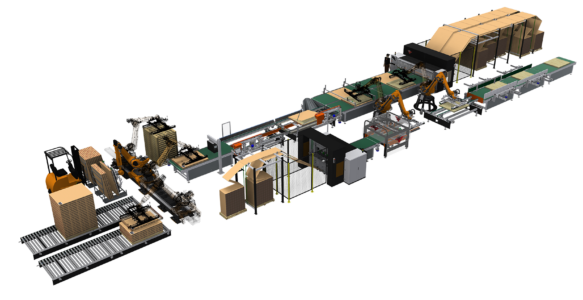 Linea di confezionamento automatico Flextube a misure variabili